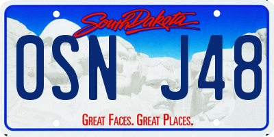 SD license plate 0SNJ48