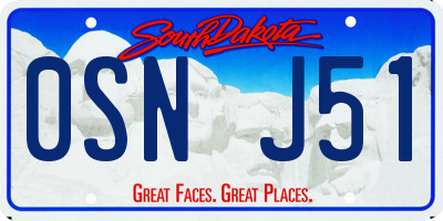 SD license plate 0SNJ51