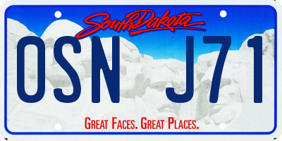 SD license plate 0SNJ71