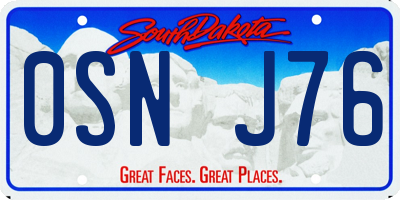 SD license plate 0SNJ76