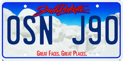 SD license plate 0SNJ90
