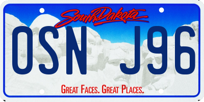 SD license plate 0SNJ96