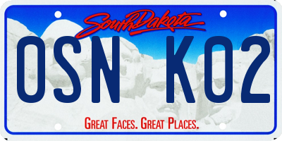 SD license plate 0SNK02