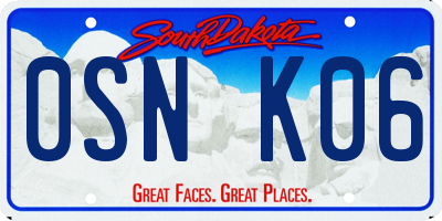 SD license plate 0SNK06