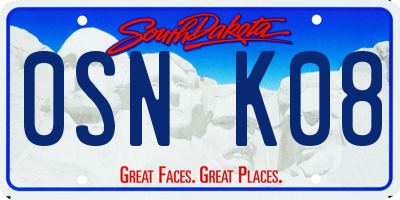 SD license plate 0SNK08