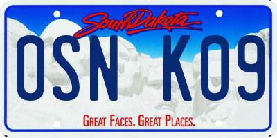 SD license plate 0SNK09
