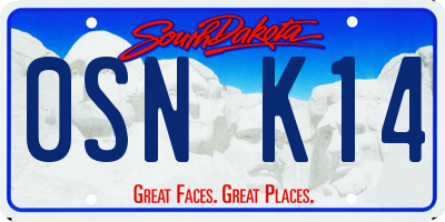 SD license plate 0SNK14