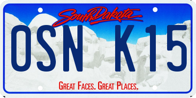 SD license plate 0SNK15