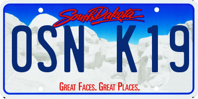 SD license plate 0SNK19