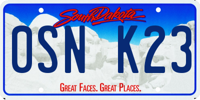 SD license plate 0SNK23