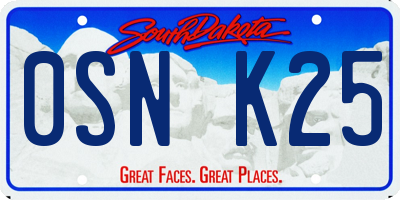 SD license plate 0SNK25