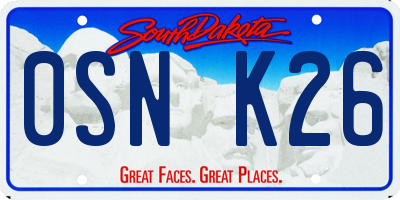 SD license plate 0SNK26