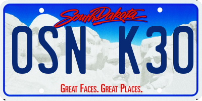 SD license plate 0SNK30