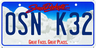 SD license plate 0SNK32