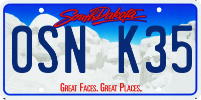 SD license plate 0SNK35