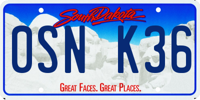 SD license plate 0SNK36
