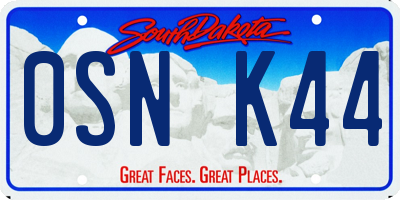 SD license plate 0SNK44