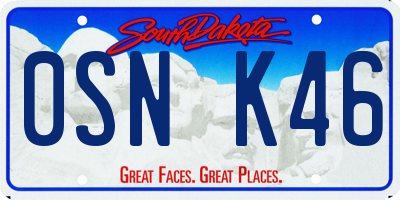 SD license plate 0SNK46
