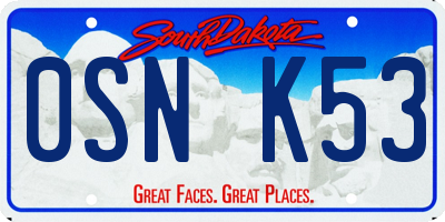 SD license plate 0SNK53