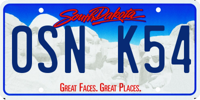 SD license plate 0SNK54