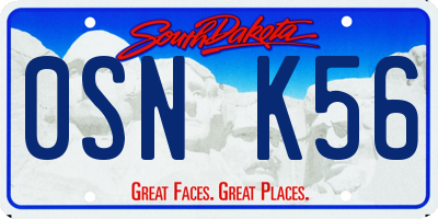 SD license plate 0SNK56