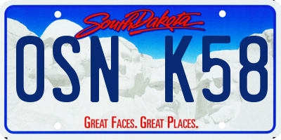 SD license plate 0SNK58
