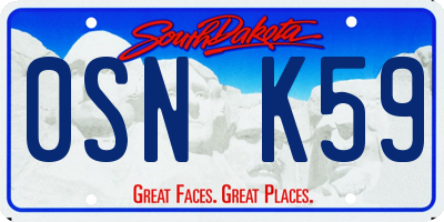 SD license plate 0SNK59