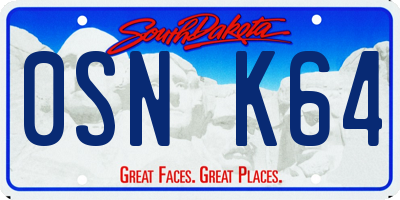 SD license plate 0SNK64
