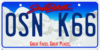 SD license plate 0SNK66