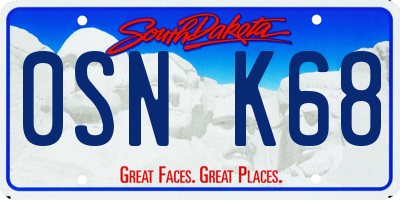 SD license plate 0SNK68
