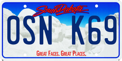 SD license plate 0SNK69