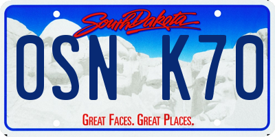 SD license plate 0SNK70