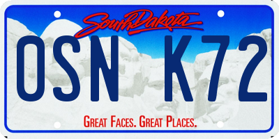 SD license plate 0SNK72