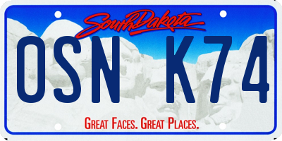 SD license plate 0SNK74
