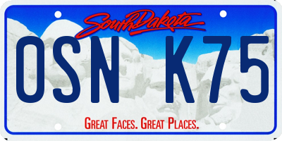 SD license plate 0SNK75