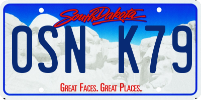 SD license plate 0SNK79