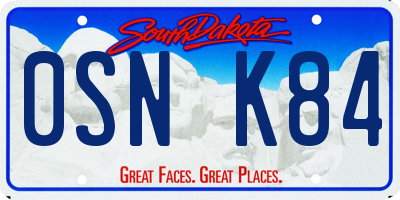 SD license plate 0SNK84