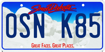 SD license plate 0SNK85
