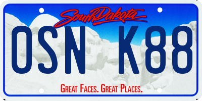 SD license plate 0SNK88