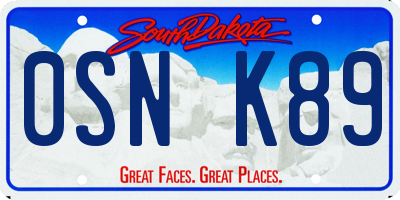 SD license plate 0SNK89