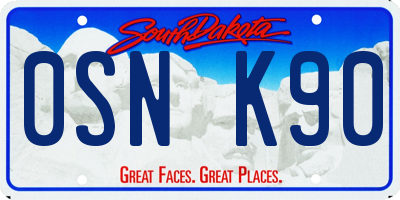 SD license plate 0SNK90