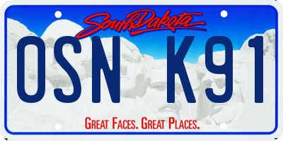 SD license plate 0SNK91