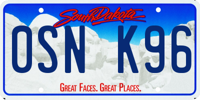 SD license plate 0SNK96