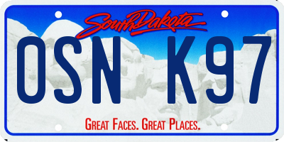 SD license plate 0SNK97