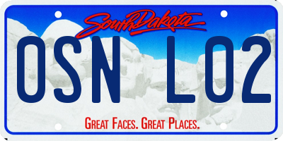 SD license plate 0SNL02