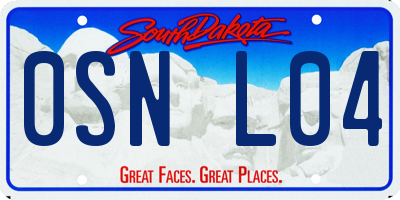 SD license plate 0SNL04