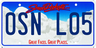 SD license plate 0SNL05