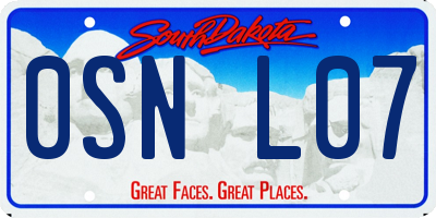 SD license plate 0SNL07