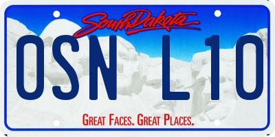 SD license plate 0SNL10