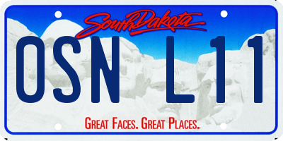 SD license plate 0SNL11